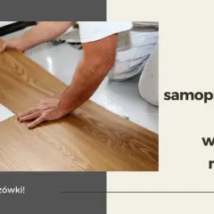 Montaż paneli winylowych na stare płytki. Ręce układają drewnopodobne panele winylowe na podłodze.