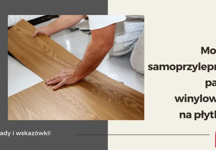 Montaż paneli winylowych na stare płytki. Ręce układają drewnopodobne panele winylowe na podłodze.