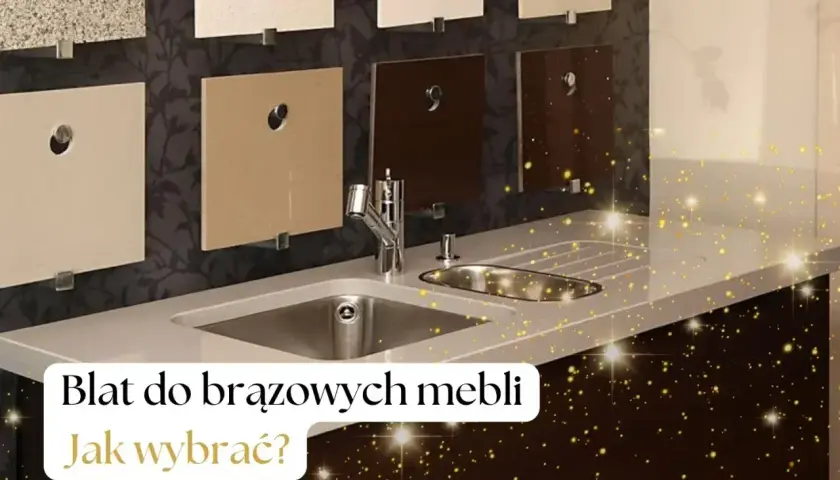 Próbki blatów kuchennych w różnych odcieniach beżu i brązu. Jak dobrać kolor blatu kuchennego do brązowych mebli?
