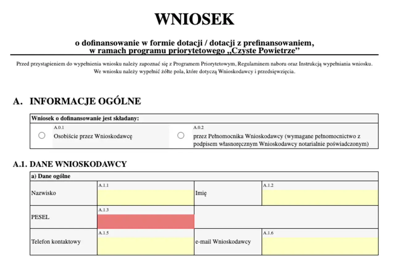 Wniosek o dofinansowanie w ramach programu